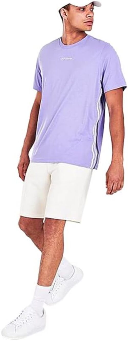 NEW adidas Originals Men Mono Multi Logo T-Shirt Purple H07350 Size Large